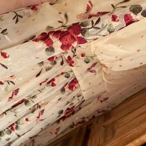 Zimmerman top floral cream and burgendy